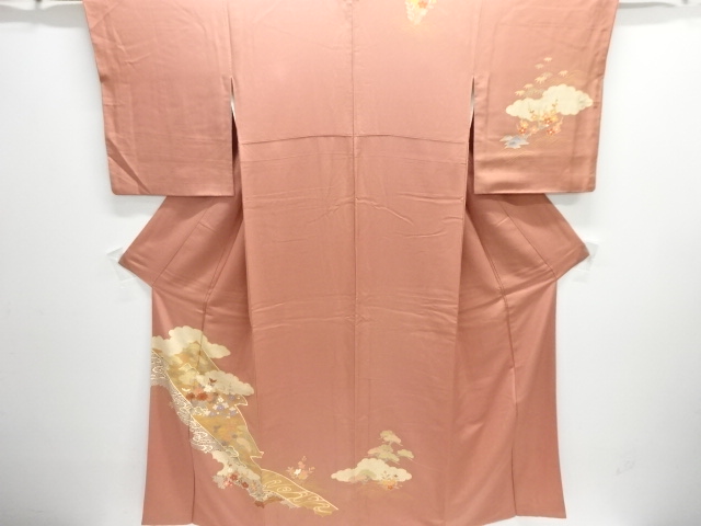 相良刺繍　草花模様訪問着